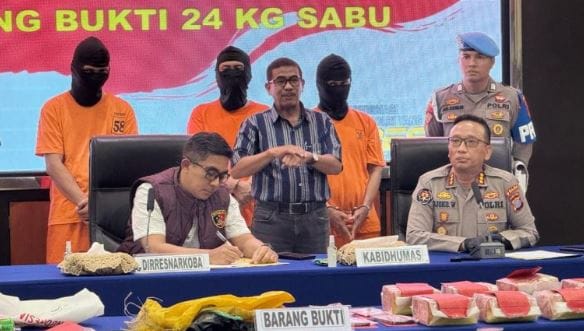 Tiga Pelaku Narkoba Ditangkap, Polda Sulteng Ungkap Peredaran 24 Kg Sabu
