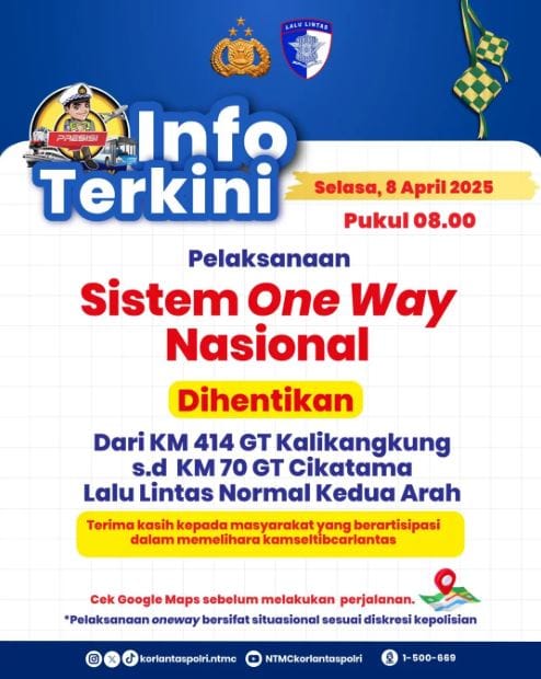 70% Kendaraan Pemudik Sudah Kembali ke Jabodetabek Menjelang Akhir Arus Balik