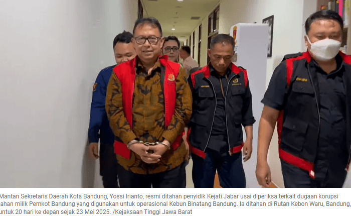 Mantan Sekda Bandung Ditahan Terkait Korupsi Lahan Kebun Binatang, Kerugian Negara Masih Diusut